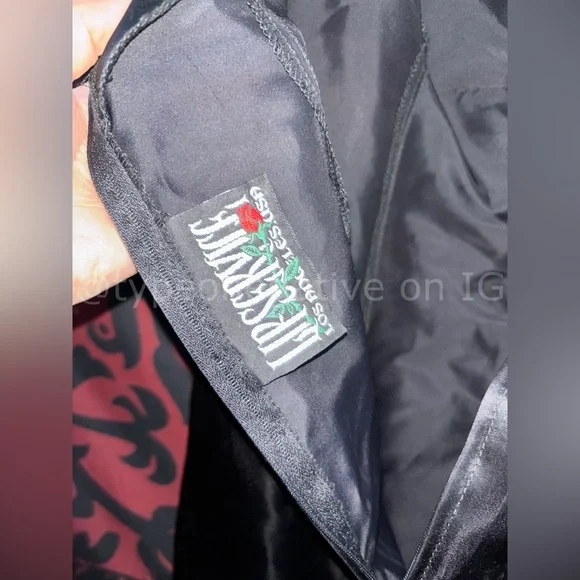 Pre-2000s Lip Service Clueless Gone Goth Silky Feather Mini Dress - Picture 4 of 5